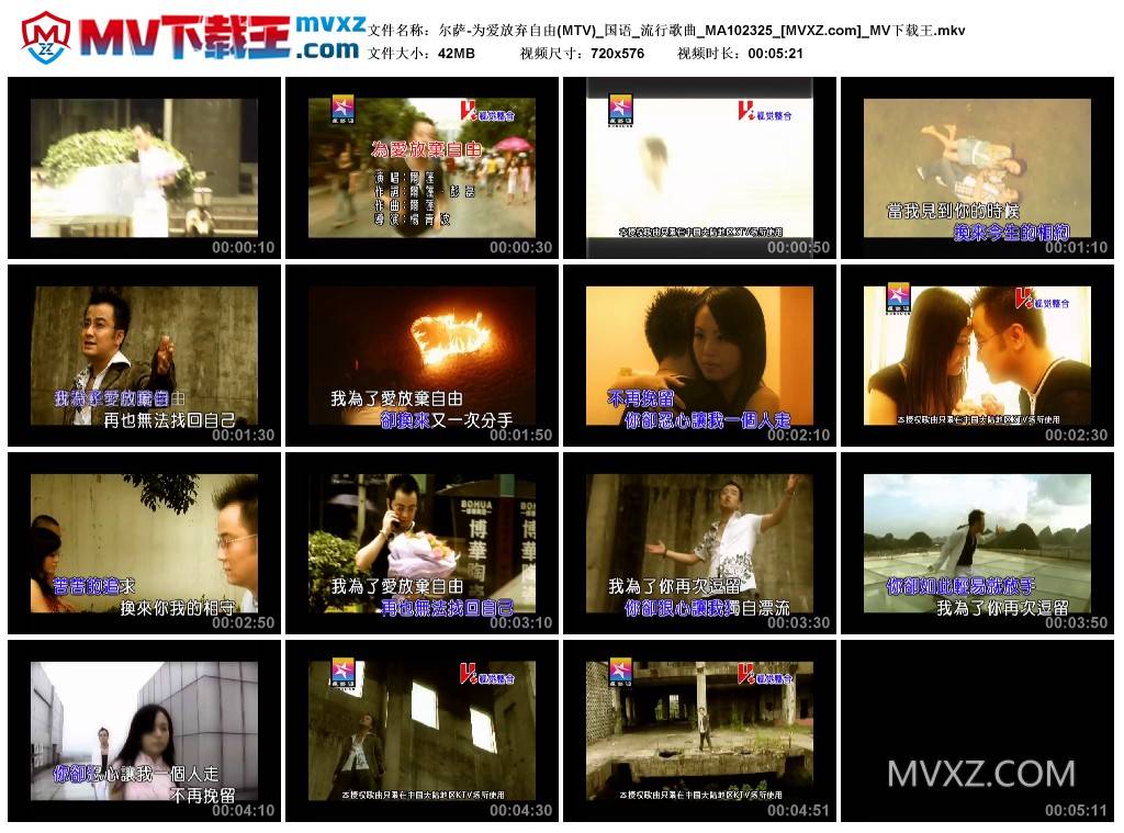 尔萨-为爱放弃自由(MTV)_国语_流行歌曲_MA102325